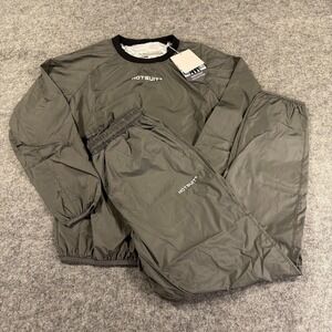 Hotsuit Sweatsuit Sauna Track Suit Womens Small Gray 2 Piece Workout Gym Set